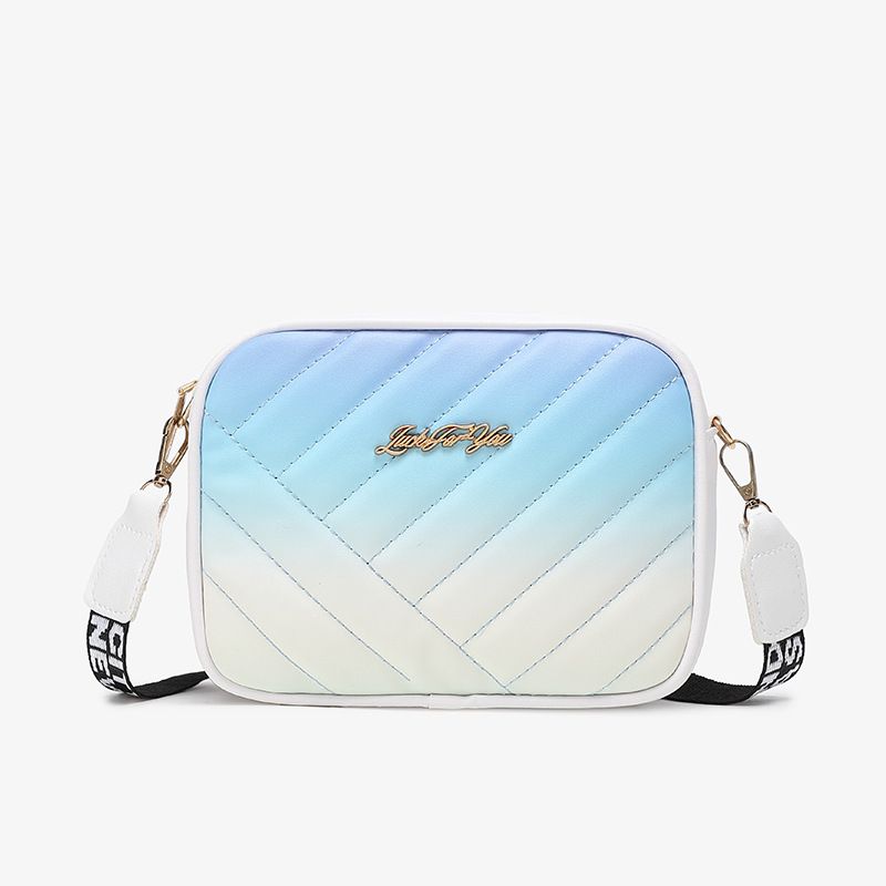 Borsa a tracolla quadrata trapuntata alla moda per donna - Borsa a tracolla con motivo arcobaleno a forma di diamante (casual e versatile)_voghion.com