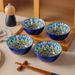 Bohemian Style 4.75 Inch Ceramic Rice Bowl Set Of 4 – Handcrafted Underglaze Porcelain Dinnerware Microwave & Dishwasher Safe Elegant Retro Tableware_voghion.com