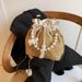 Borsa a tracolla con perline alla moda per le donne quest'anno, nuova borsa estiva casual in paglia intrecciata con coulisse, borsa a secchiello_voghion.com