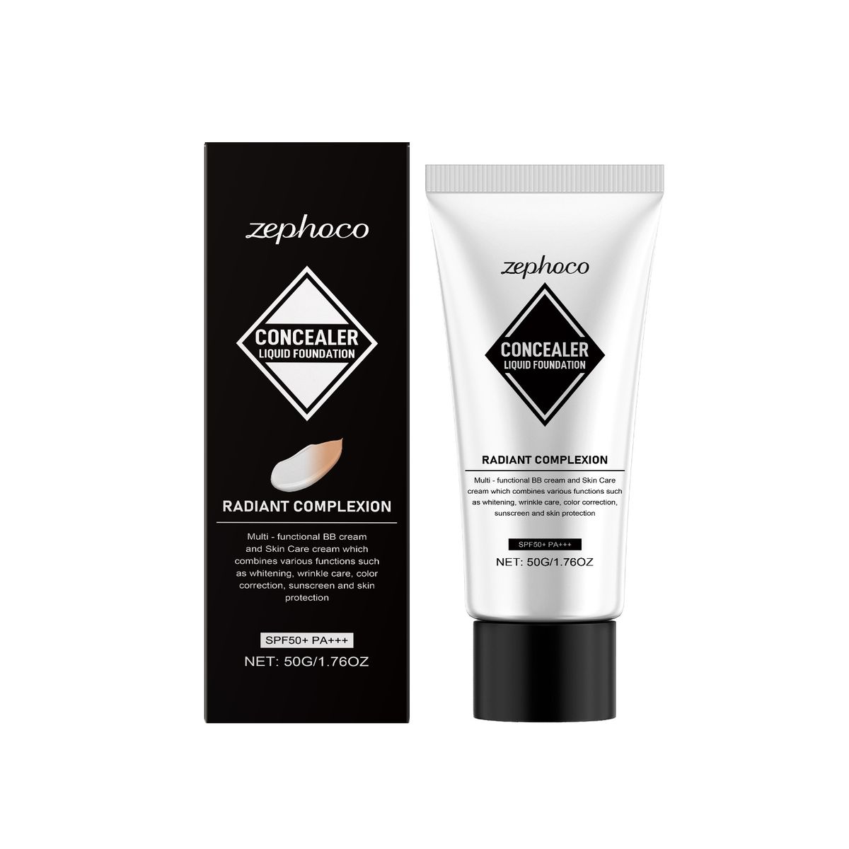 ZEPHOCO Temperature Change Concealer Liquid Foundation Light Thin, Moisturizing, Brightening, Matt, Transparent, Oily_voghion.com