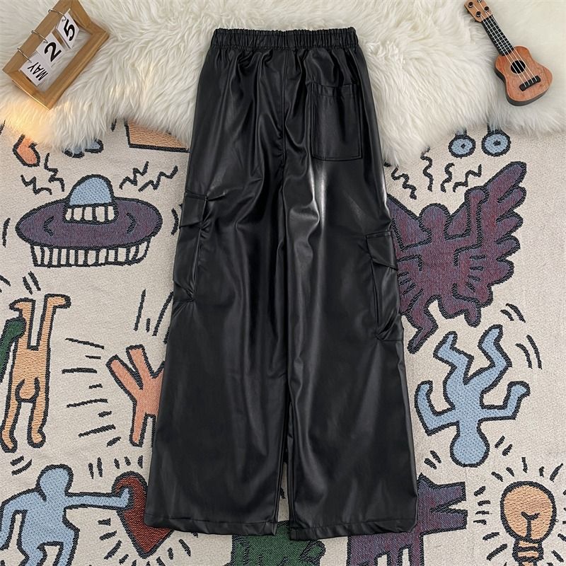 Męska odzież uliczna, motocyklowa, skórzana, designerska, sensowna, funkcjonalna, ogrodniczka, modne, hiphopowe, eleganckie spodnie_voghion.com