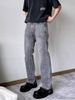 Men's Clothing High Street Washed Gray Straight Tube Slightly Flared Cleanfit Pants Trendy_voghion.com
