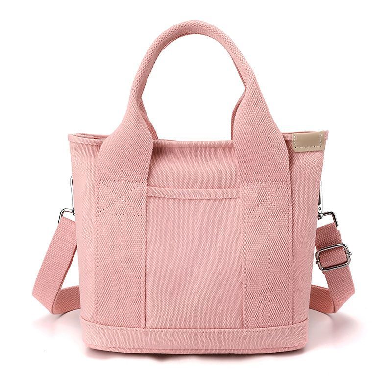 Borsa piccola da donna con cerniera Borsa a secchiello per cellulare in tela ispessita portatile a tracolla singola da donna alla moda_voghion.com