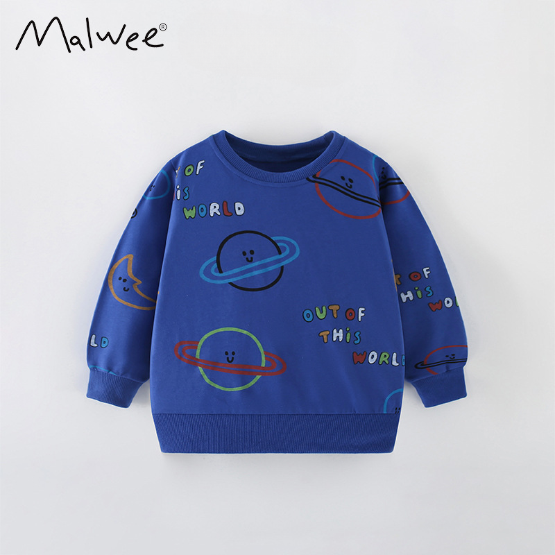 Malwee Boys' Sweatshirt Autumn Winter New Pullover T-Shirt Casual Children's Top_voghion.com