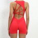 Ins Ruched Peach Butt Shaping Yoga Back Hollow Sexy One-Piece Shorts Bodysuit_voghion.com