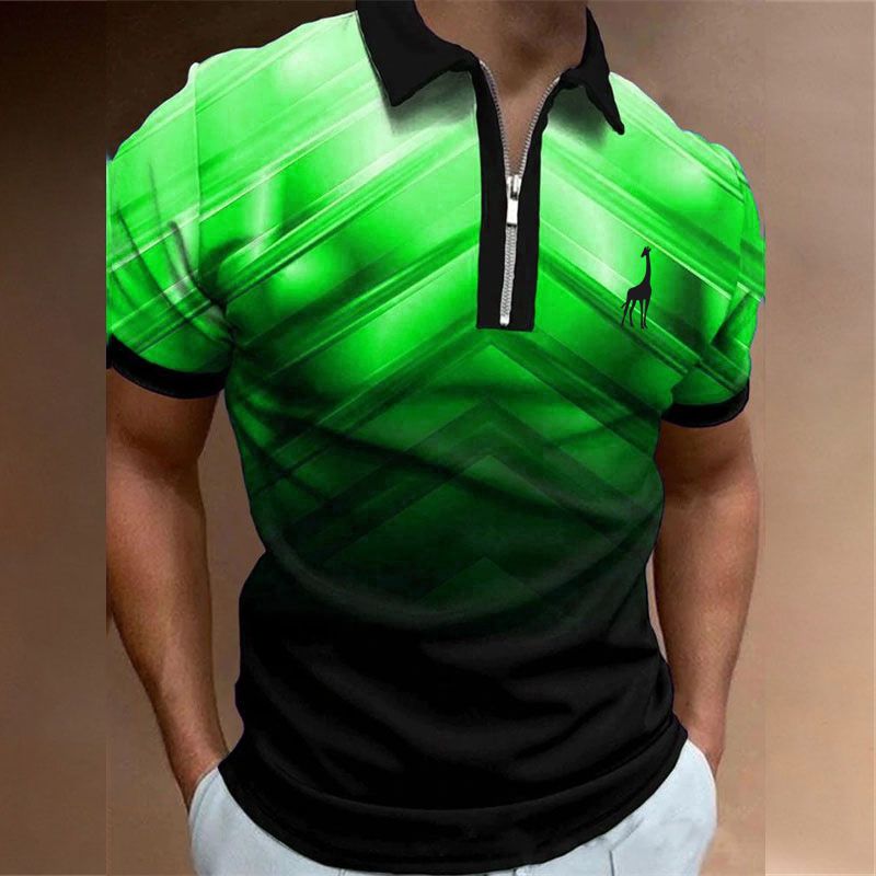 Sommer Kurzarm übergroße 3D gedruckt POLO Anzug Mode Logo Shirt Anzug Sport lässig atmungsaktive Männer_voghion.com