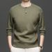 Men's Relaxed-Fit Round Neck Sweater – Premium Soft Knit (Khaki/Black/Grey/Green, M-4XL, Oversized Casual Pullover)_voghion.com