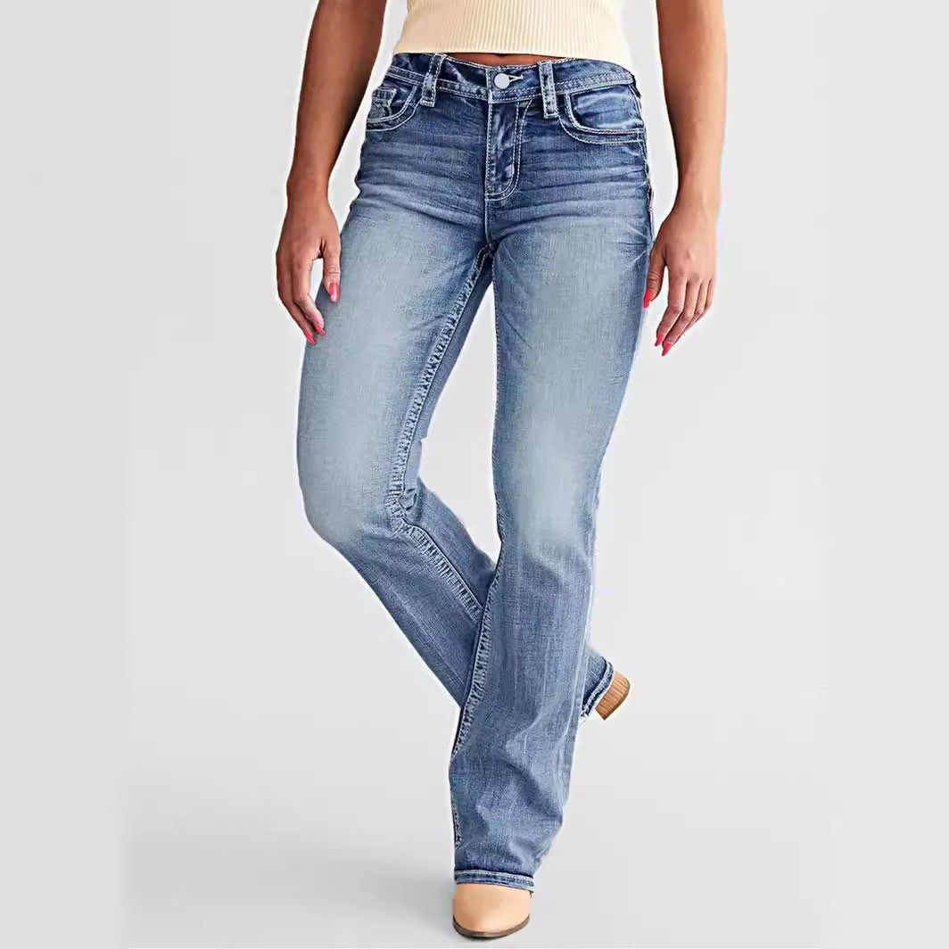 Sieviešu apģērbu piegāde, jaunas modes elastīgas, šauras džinsi, šauras bikses_voghion.com