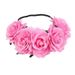 Cerchietto con anello di rosa, accessorio per capelli bohémien per feste di Halloween, fascia elastica per capelli con fiori_voghion.com