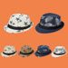 Foreign Trade Hat Beach Style Travel Sun Hat British Summer Women's Hat Maple Leaf Print Paper Straw Jazz Hat_voghion.com