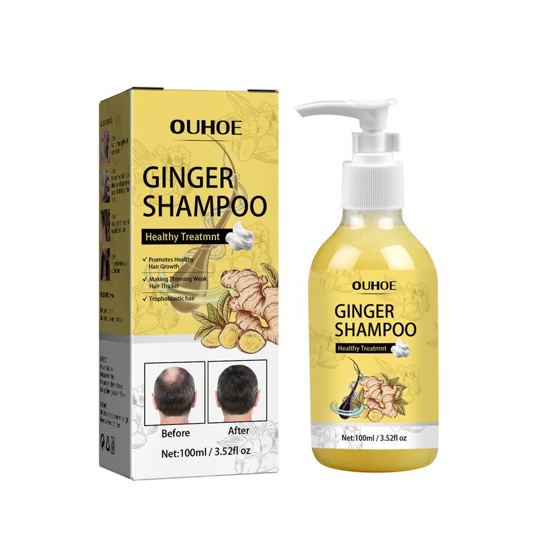 Le shampoing au gingembre stable favorise une croissance saine des cheveux, rendant les cheveux clairsemés et fragiles plus épais. Shampooing hydratant et soyeux pour cheveux_voghion.com