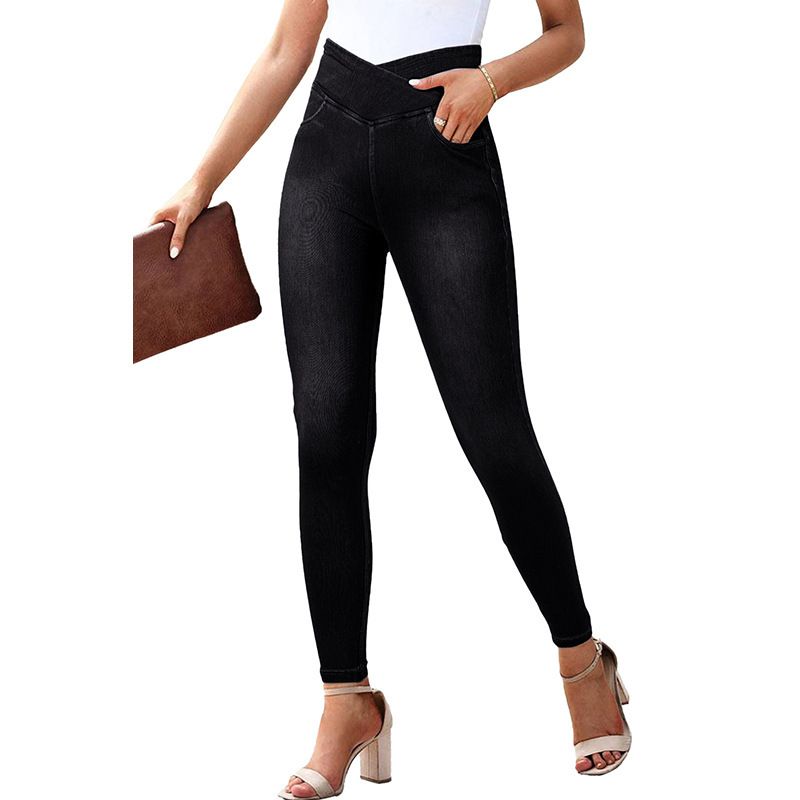 Shiying Autumn Denim Pants Women's New High Waist, Hip Lifting, Slim Fit, Elastic Tight Jeans_voghion.com
