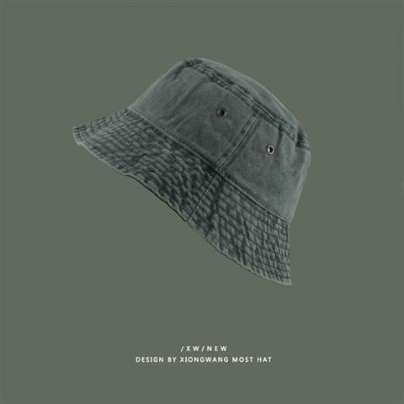 Pălării de vară pentru femei și bărbați, din denim spălat, solide, vintage, cu găleată_voghion.com