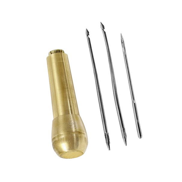 4 db/szett Awl tömör sárgaréz fogantyú felső cipőjavító bőr szerszám lyukas kampóval_voghion.com