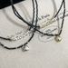 Collana a cuore in metallo cristallo nero per donna design di nicchia personalità retrò semplice e versatile collana con temperamento catena clavicola_voghion.com