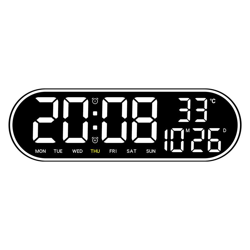 Orologio digitale elettronico silenzioso, multifunzionale, da parete, per soggiorno, decorazione per la casa, con più sveglie 8021_voghion.com