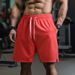 Shorts Men Summer Solid Color Large Size Loose Casual Pants Men Thin Quick Drying Running Sports Fitness Five Point Pants_voghion.com