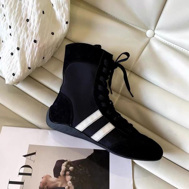 Women Boxing Boots Women's Training 2025 New Fashion Boxing High-Top Shoes High-End Flat Lightweight Comfortable Martin Boots_voghion.com