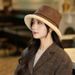 Winter Lamb Wool Leopard Print Fisherman For Women, Wide Brim Sunshade Bucket , Stylish Warm Thickened Plush Leather_voghion.com