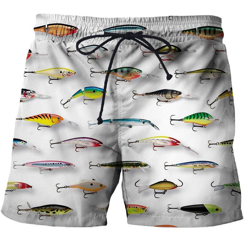 3D-gedruckte Fish and Beach Herren Badehose Badeanzug Shorts Strand Herren Badehose Surfen 2023_voghion.com