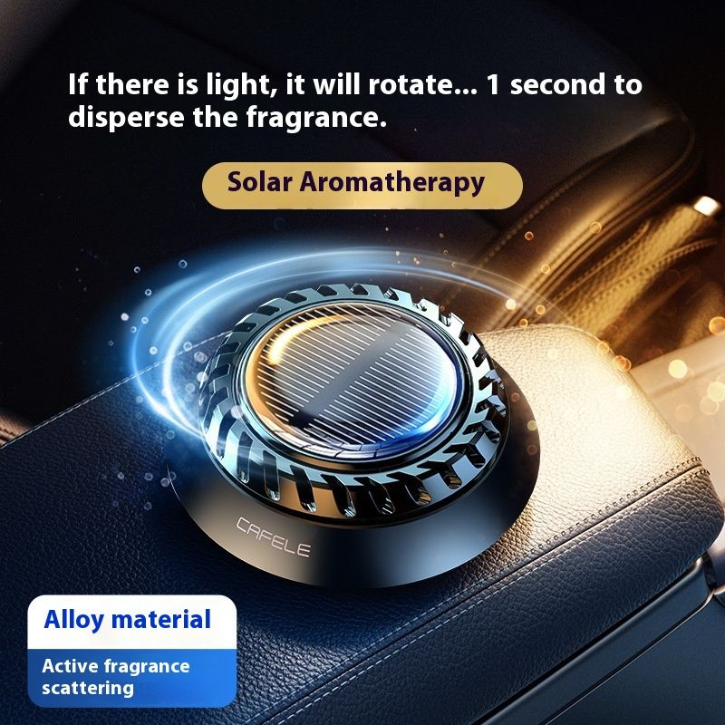 Solar powered car mounted ornaments odor removal, long-lasting fragrance retention, automatic rotating aromatherapy_voghion.com