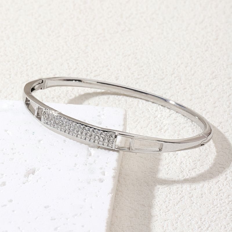Bracciale da donna con diamanti a forma di serpente e osso, alla moda, semplice, aperto, di alta qualità, con diamanti, gioiello da mano_voghion.com