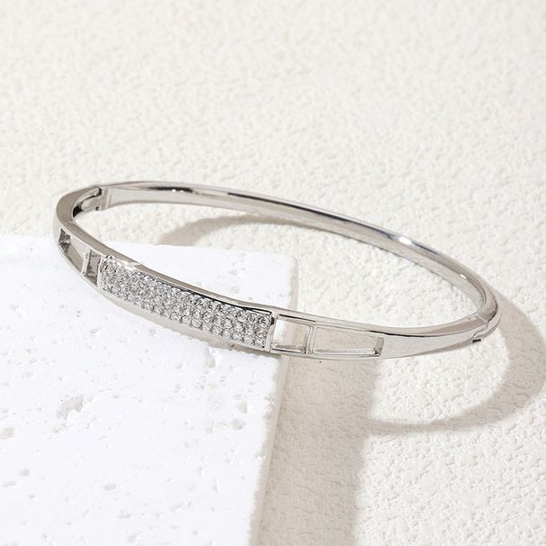 Bracciale da donna con diamanti a forma di serpente e osso, alla moda, semplice, aperto, di alta qualità, con diamanti, gioiello da mano_voghion.com