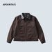Modern Minimalist Zip-Up Jacket For Men - Premium Polyester Blend Oversized Lapel Coat With Contrast Stitching (Black/Tan/Beige)_voghion.com