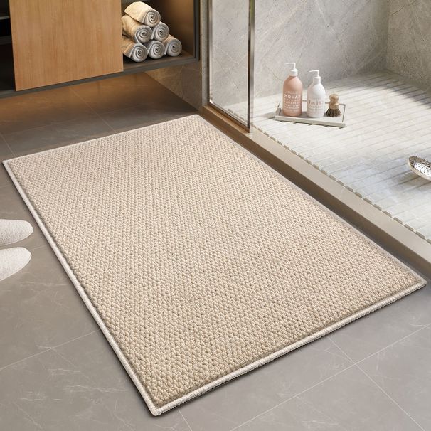 Modern Bath Mat – Striped Non-Slip Polyester Rug, Water-Absorbent Shower Floor Mat For Bathroom, Washable & Quick-Dry, Multiple Sizes & Color Options_voghion.com