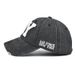 Washed color matching NY cotton baseball cap cartoon embroidery large embroidery stitching distressed duckbill cap_voghion.com