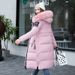 Women's Clothing 2024 Autumn And Winter New Women's Long Cotton Coat With Hood And Large Fur Collar Down Cotton Coat Young Women's Cotton Coat_voghion.com