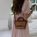 Small hand held vegetable basket bag for women in summer by the sea rattan beach bag woven crossbody bag versatile straw handbag_voghion.com