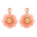 Big flower chiffon earrings clip diamond earrings jewelry_voghion.com