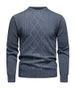 Herren-Zopfmusterpullover – warm für den Winter, Rundhalsausschnitt, maschinenwaschbar, hohe Elastizität (Hellgrau/Dunkelgrau/Burgunderrot/Khaki/Marineblau, mit Fleece gefüttert)_voghion.com