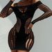 Sexy Temptation Hollow Perspective Extremely Savvy Mesh Hole Jumpsuit Uniform DYS-0580_voghion.com