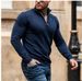 Men's Semi-Turtleneck Sweater - Soft Knit Pullover With Cable Stitch Design, Machine Washable, 10 Classic Colors (M-3XL)_voghion.com