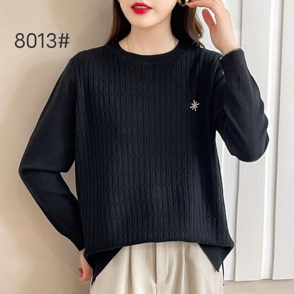 【 Cashmere Family】 Maglione corto in lana con cappuccio e scollo rotondo per donne di mezza età, mamma, interno lavorato a maglia larga_voghion.com