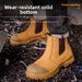 Men Special Work Shoes High-End With Cowhide Leather Upper, Anti-Smash And Anti-Puncture Steel Toe, Mid-Top Slip-On Men's Safety Shoes For Work_voghion.com