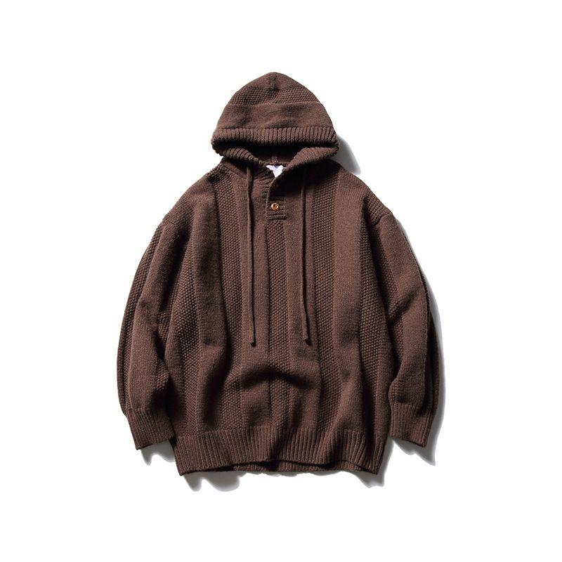Nanxia Disguise Autumn New Solid Color Drawstring Hooded Sweater Lazy Casual Loose Sweatshirt For Men_voghion.com