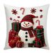 Christmas New Linen Plush Cartoon Snowman Print Pillowcase Decoration Sofa Cushion Pillowcase_voghion.com