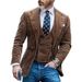 Herren-Blazer aus Cord – leichtes Polyester, entspannte Passform, lässiger Anzugmantel mit einem Knopf (S-XXXL, Braun/Blau)_voghion.com