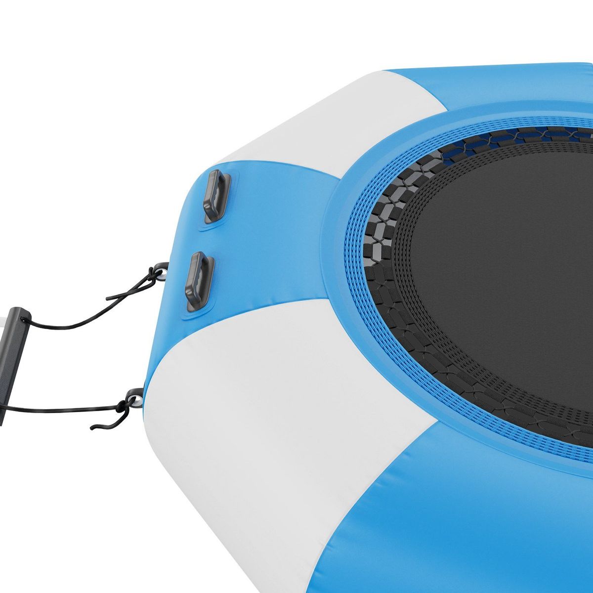 VEVOR Inflatable Water Bouncer, 6.5ft Recreational Water Trampoline, Portable Bounce Swim Platform With 3-Step Ladder & Electric Air Pump, Kids Adults Floating Rebounder For Pool, Lake, Water Sports_voghion.com