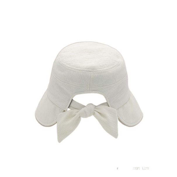 Moda Moda Pieghevole Spiaggia All'aperto Viaggio Tinta Unita Protezione UV Fiocco Sole Secchiello Donne Cappello Pescatore Cappello_voghion.com