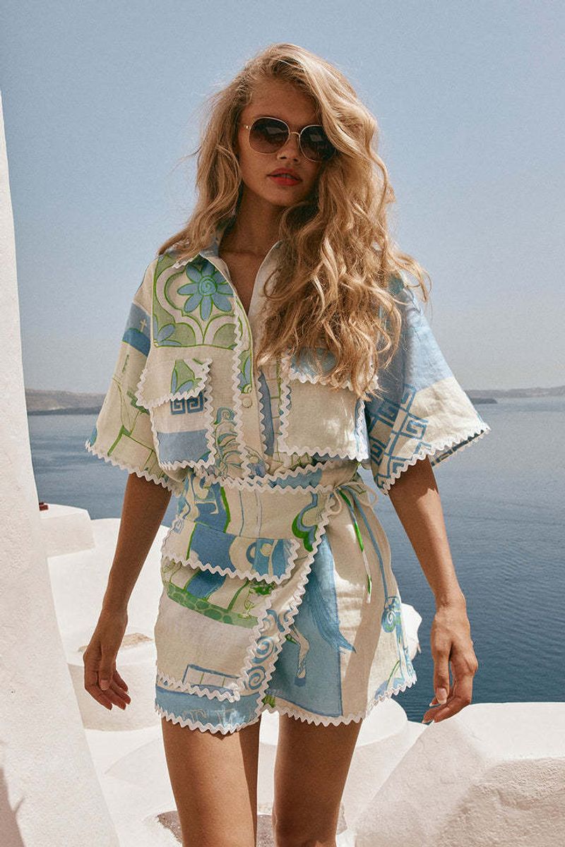 Damenbekleidung Mode All Match Lace Print Modeanzug für Frauen_voghion.com