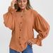 Camicetta oversize con scollo a V per donna, camicia con bottoni dalla vestibilità comoda e comoda, tessuto elasticizzato traspirante per lavoro e abbigliamento casual in morbida_voghion.com