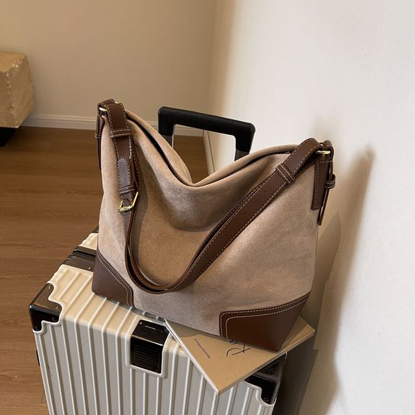 Naisten kangaskassi, ensiluokkainen mokkanahkainen olkalaukku, suurikapasiteettinen työmatkalaukku_voghion.com