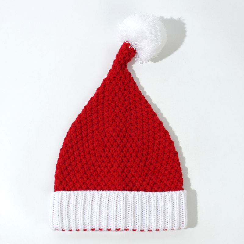 Christmas Santa hat Knit knit hat Christmas accessories Family party dress up_voghion.com