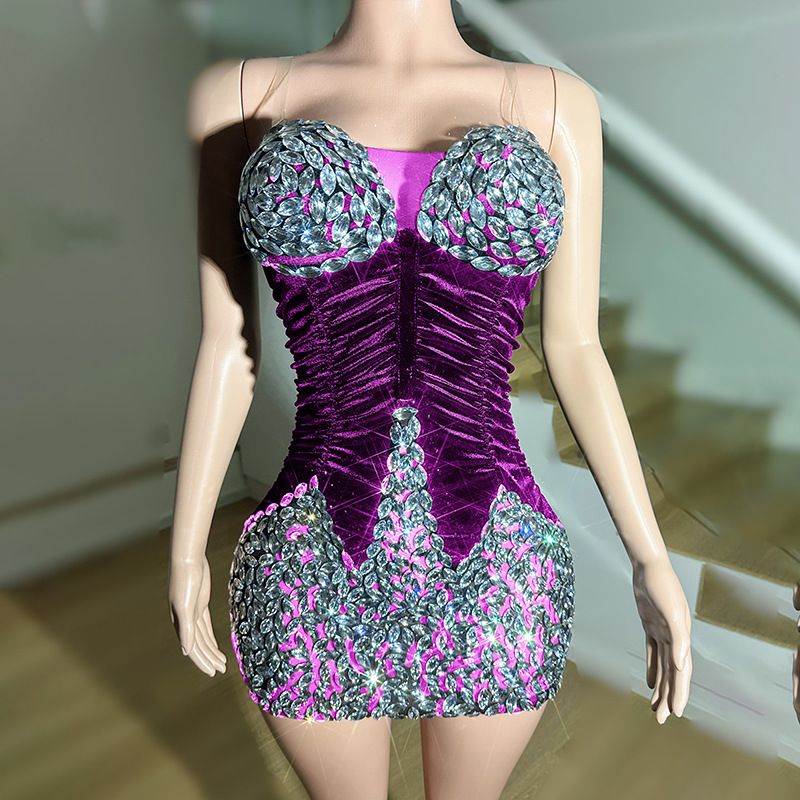 Party, Zeremonie für Erwachsene, sexy Brust- und Hüftumhüllung, ultrakurzes Abendkleid für die Sängerbühne, voller Diamant, Superblitz_voghion.com