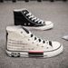 Canvas Men's Versatile Couple Canvas Korean Version Casual Board Trendy High Top Student Cloth Personalized Shoes Men_voghion.com