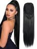 Ponytail Extensions Drawstring Long Straight Fake Pony Tail Natural Soft Clip in Hair Extension Synthetic Heat Resistant_voghion.com